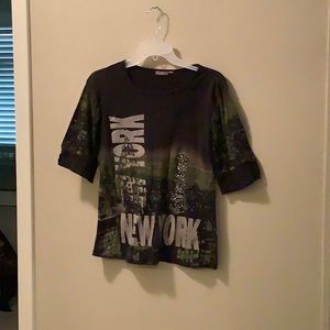 New York Beaded Apt 9 short Sleeve Tee Shirt